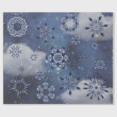 Papier Cadeau Papier d'enveloppement de neige bleue (Plat)