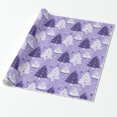 Papier Cadeau Papier d'enveloppement de neige pourpre de Noël (Déroulé)