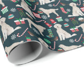 Papier Cadeau Papier d'enveloppement de Noël à doodle doré (Coin rond)