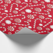 Papier Cadeau Papier d'enveloppement de Noël à la menthe blanche (Coin)