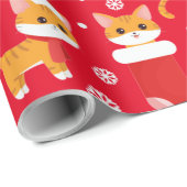 Papier Cadeau Papier d'enveloppement de Noël à la tablette orang (Coin rond)