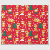 Papier Cadeau Papier d'enveloppement de Noël à la tablette orang (Plat)