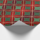 Papier Cadeau Papier d'enveloppement de Noël à l'arlequin rouge (Coin)