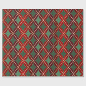Papier Cadeau Papier d'enveloppement de Noël à l'arlequin rouge (Plat)