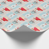 Papier Cadeau Papier d'enveloppement de Noël à l'ours polaire et (Coin)