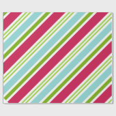 Papier Cadeau Papier d'enveloppement de Noël Aqua Stripe (Plat)