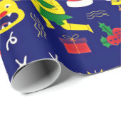 Papier Cadeau Papier d'enveloppement de Noël assyrien, brillant (Coin rond)