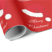 Papier Cadeau Papier d'enveloppement de Noël avec chapeau de Pèr (Coin rond)