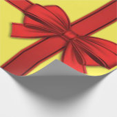 Papier Cadeau Papier d'enveloppement de Noël Bow rouge jaune (Coin)