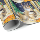 Papier Cadeau Papier d'enveloppement de Noël Callie's Cat (Coin rond)