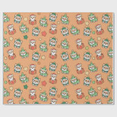 Papier Cadeau Papier d'enveloppement de Noël Corgi (Plat)