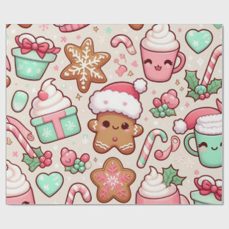 Papier Cadeau Papier d'enveloppement de Noël Cute Kawaii | Pain