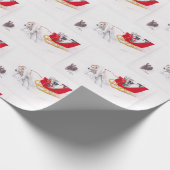 Papier Cadeau Papier d'enveloppement de Noël de Borzoi Wolfhound (Coin)