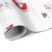 Papier Cadeau Papier d'enveloppement de Noël de Borzoi Wolfhound (Coin rond)