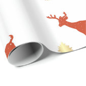 Papier Cadeau Papier d'enveloppement de Noël de cerfs (Coin rond)