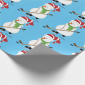 Papier Cadeau Papier d'enveloppement de Noël de Hockey Snowman (Coin)