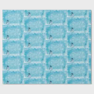 Papier Cadeau Papier d'enveloppement de Noël de l'homme des neig