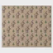 Papier Cadeau Papier d'enveloppement de Noël de l'orignal et des (Plat)