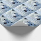 Papier Cadeau Papier d'enveloppement de Noël de l'ours polaire (Coin)