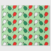 Papier Cadeau Papier d'enveloppement de Noël de Pickleball (Plat)