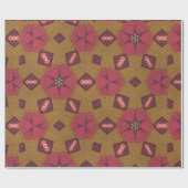 Papier Cadeau Papier d'enveloppement de Noël de Sage et bordeaux (Plat)