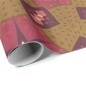 Papier Cadeau Papier d'enveloppement de Noël de Sage et bordeaux (Coin rond)