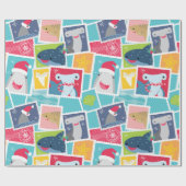 Papier Cadeau Papier d'enveloppement de Noël des espèces de requ (Plat)