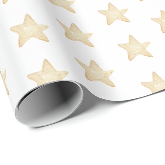 Papier Cadeau Papier d'enveloppement de Noël des étoiles (Coin rond)