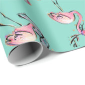 Papier Cadeau Papier d'enveloppement de Noël des Fêtes tropicale (Coin rond)