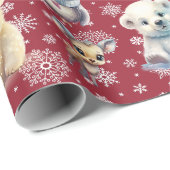 Papier Cadeau Papier D'Enveloppement De Noël Des Ours Et Pingoui (Coin rond)