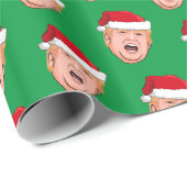 Papier Cadeau Papier d'enveloppement de Noël Donald Trump en col (Coin rond)