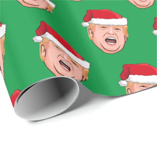 Papier Cadeau Papier d'enveloppement de Noël Donald Trump en col (Coin rond)