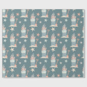 Papier Cadeau Papier d'enveloppement de Noël du littoral (Plat)