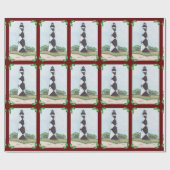 Papier Cadeau Papier d'enveloppement de Noël du phare de Cape Lo (Plat)