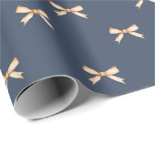 Papier Cadeau Papier d'enveloppement de Noël Elégant Gold Bow (Coin rond)