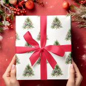 Papier Cadeau Papier d'enveloppement de Noël - Elégant Pin Aquar