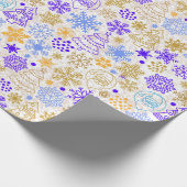 Papier Cadeau Papier d'enveloppement de Noël en néon violet et o (Coin)