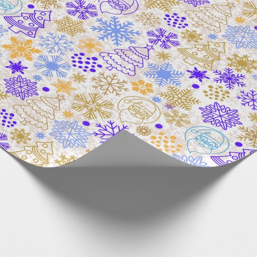 Papier Cadeau Papier d'enveloppement de Noël en néon violet et o (Coin)