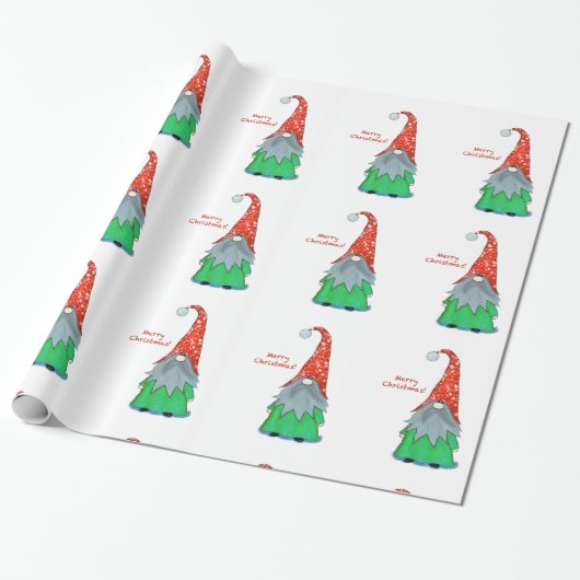 Papier Cadeau Papier d'enveloppement de Noël Gnome (Déroulé)