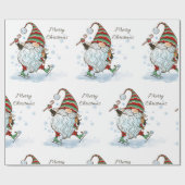Papier Cadeau Papier d'enveloppement de Noël Gnome (Plat)