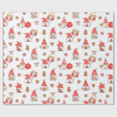 Papier Cadeau Papier d'enveloppement de Noël Gnomes (Plat)