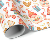 Papier Cadeau Papier d'enveloppement de Noël Gnomes (Coin rond)