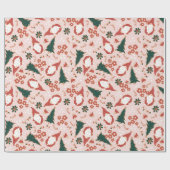Papier Cadeau Papier d'enveloppement de Noël Gnomes rétro (Plat)