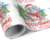 Papier Cadeau Papier d'enveloppement de Noël Hippo - Festive Hol (Coin rond)