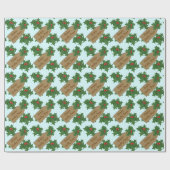 Papier Cadeau Papier d'enveloppement de Noël Holly Berries (Plat)