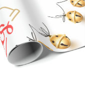 Papier Cadeau Papier d'enveloppement de Noël Jingle Bells (Coin rond)