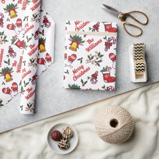 Papier Cadeau Papier d'enveloppement de Noël Joyeux personnalisé (Artisanat)