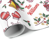 Papier Cadeau Papier d'enveloppement de Noël Joyeux personnalisé (Coin rond)