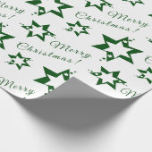 Papier Cadeau Papier d'enveloppement de Noël Joyeux Vert (Coin)