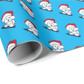 Papier Cadeau Papier d'enveloppement de Noël KiniArt Westie (Coin rond)